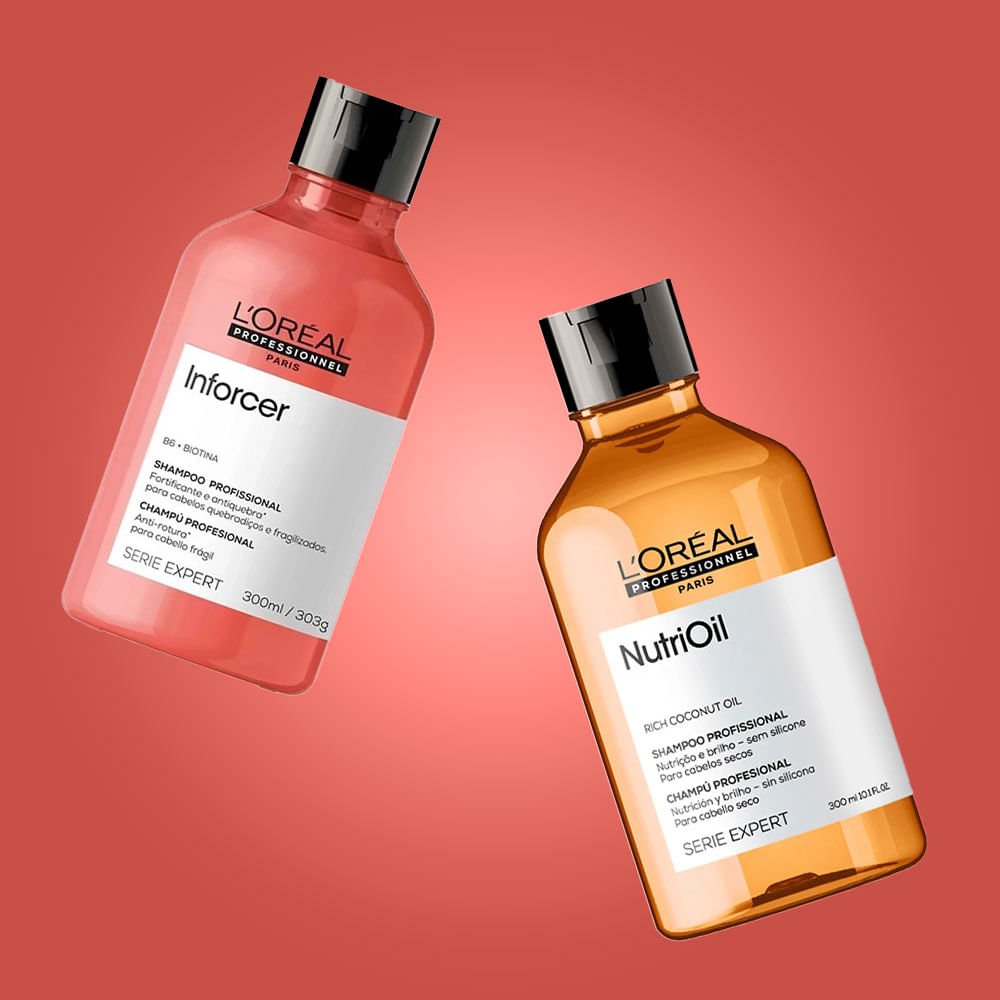 L’Oréal Professionnel Kit – Shampoo NutriOil + Shampoo Inforcer ÚNICO 2