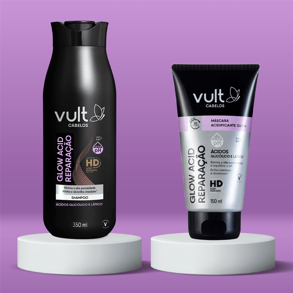 Vult Glow Acid Kit – Shampoo + Máscara ÚNICO 3