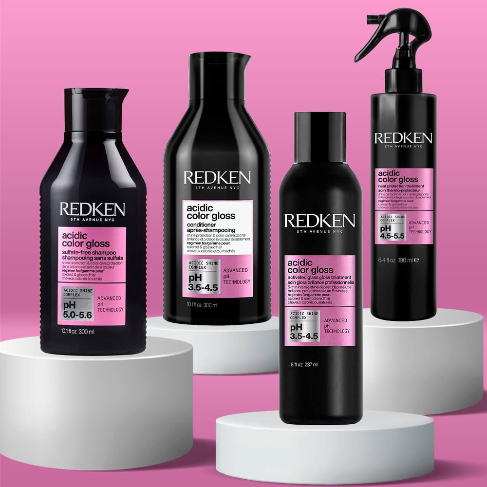 Redken AcidicColor Gloss Kit – Shampoo + Condicionador + Tratamento + Leave- In ÚNICO 3