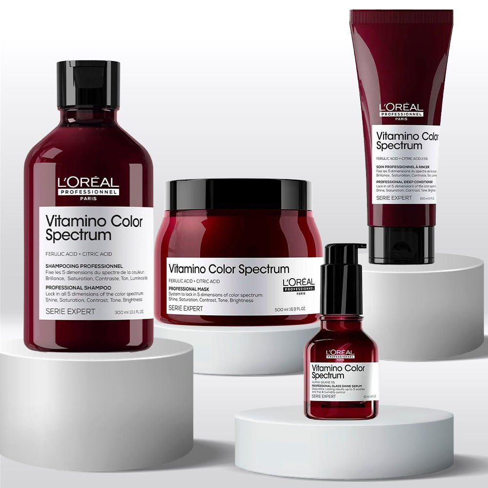 L'Oréal Professionnel Vitamino Color Spectrum Kit – Shampoo + Condicionador + Máscara + Sérum ÚNICO 3