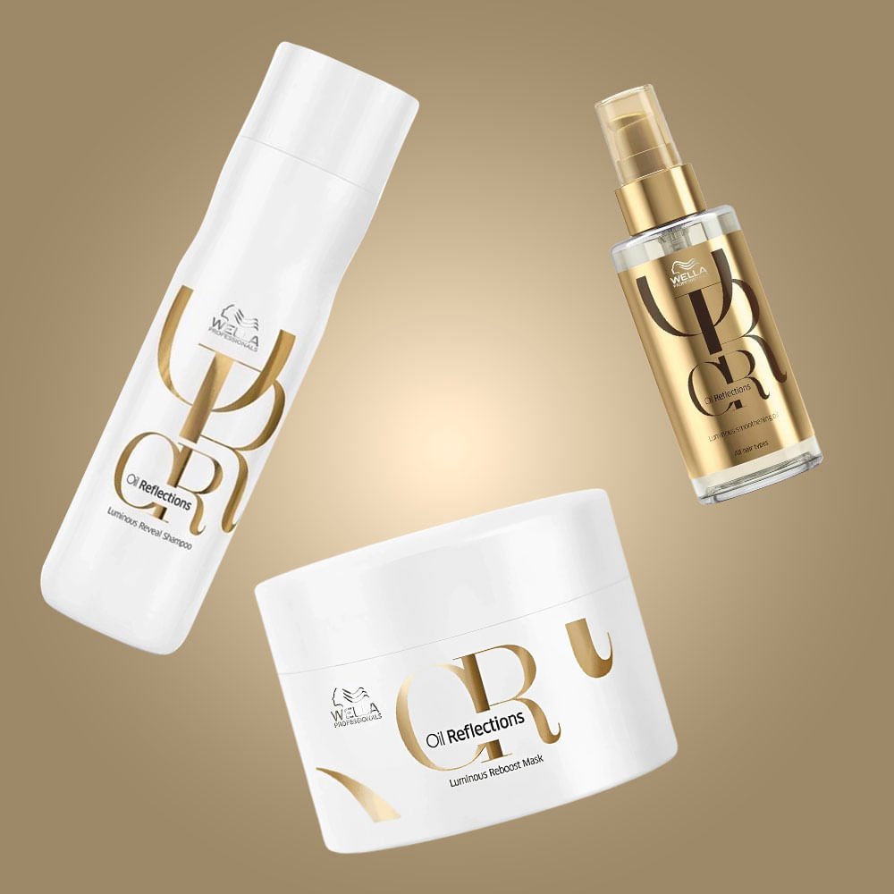 Wella Professionals Oil Reflections Kit – Shampoo + Máscara + Óleo Capilar Smoothening ÚNICO 2
