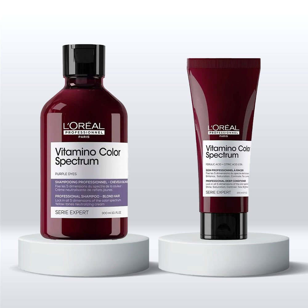 L'Oréal Professionnel Vitamino Color Spectrum Kit - Shampoo Matizador Tons Amarelados + Condicionador ÚNICO 3