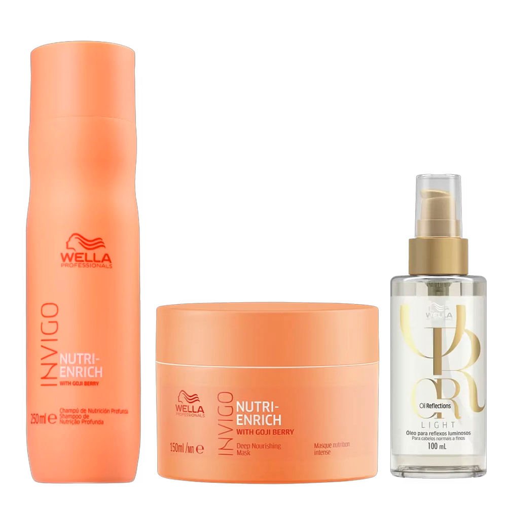 Wella Professionals Kit – Shampoo + Máscara + Óleo