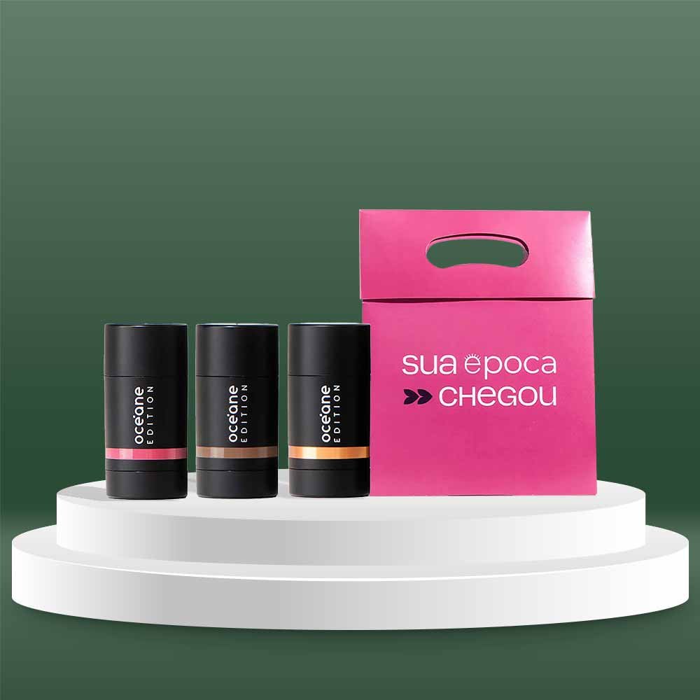 Kit de Natal Océane Minis – Iluminador + Contorno + Blush + Sacola Presenteável ÚNICO 3