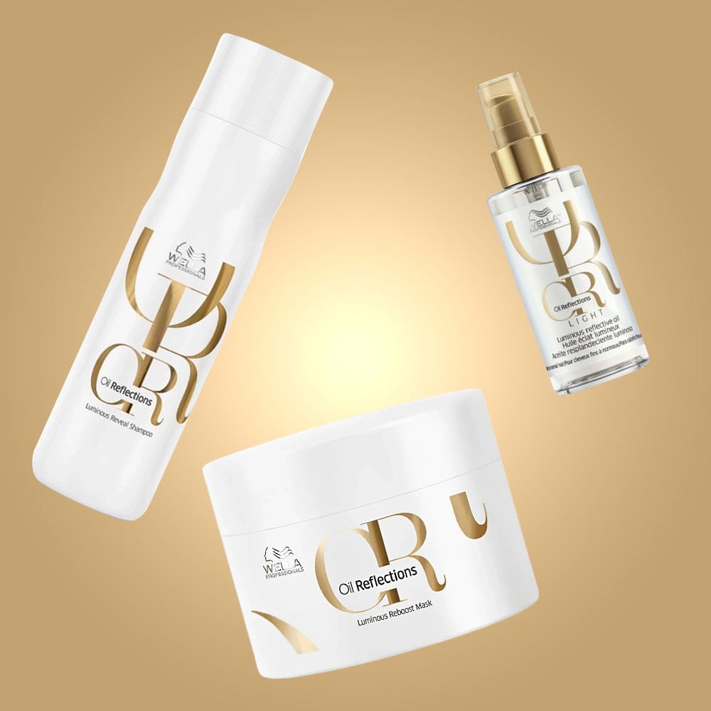 Wella Professionals Oil Reflections Kit – Shampoo + Máscara + Óleo Capilar Light ÚNICO 2