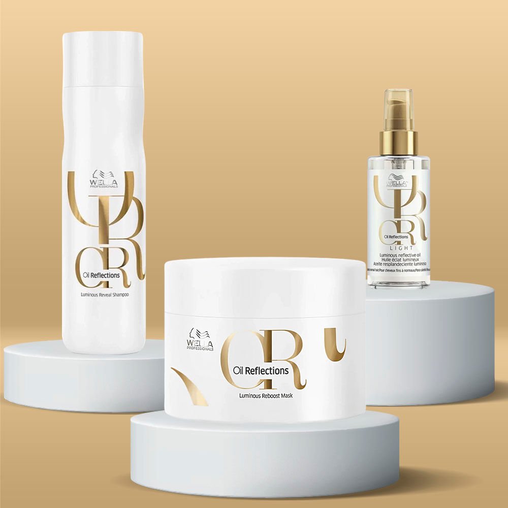 Wella Professionals Oil Reflections Kit – Shampoo + Máscara + Óleo Capilar Light ÚNICO 3
