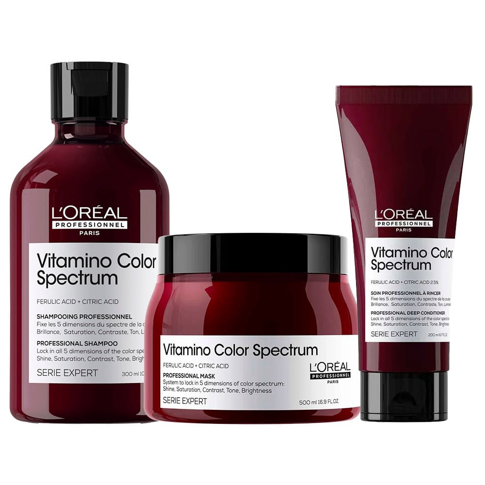 L'Oréal Professionnel Vitamino Color Spectrum Kit – Shampoo + Condicionador + Máscara