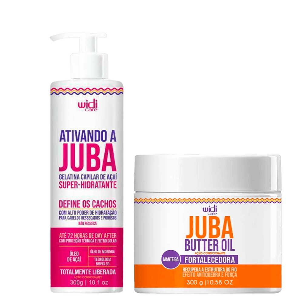 Widi Juba Hidratação e Fortalecimento Kit - Gelatina Super Hidratante Juba + Máscara Fortalecedora Juba ÚNICO 1