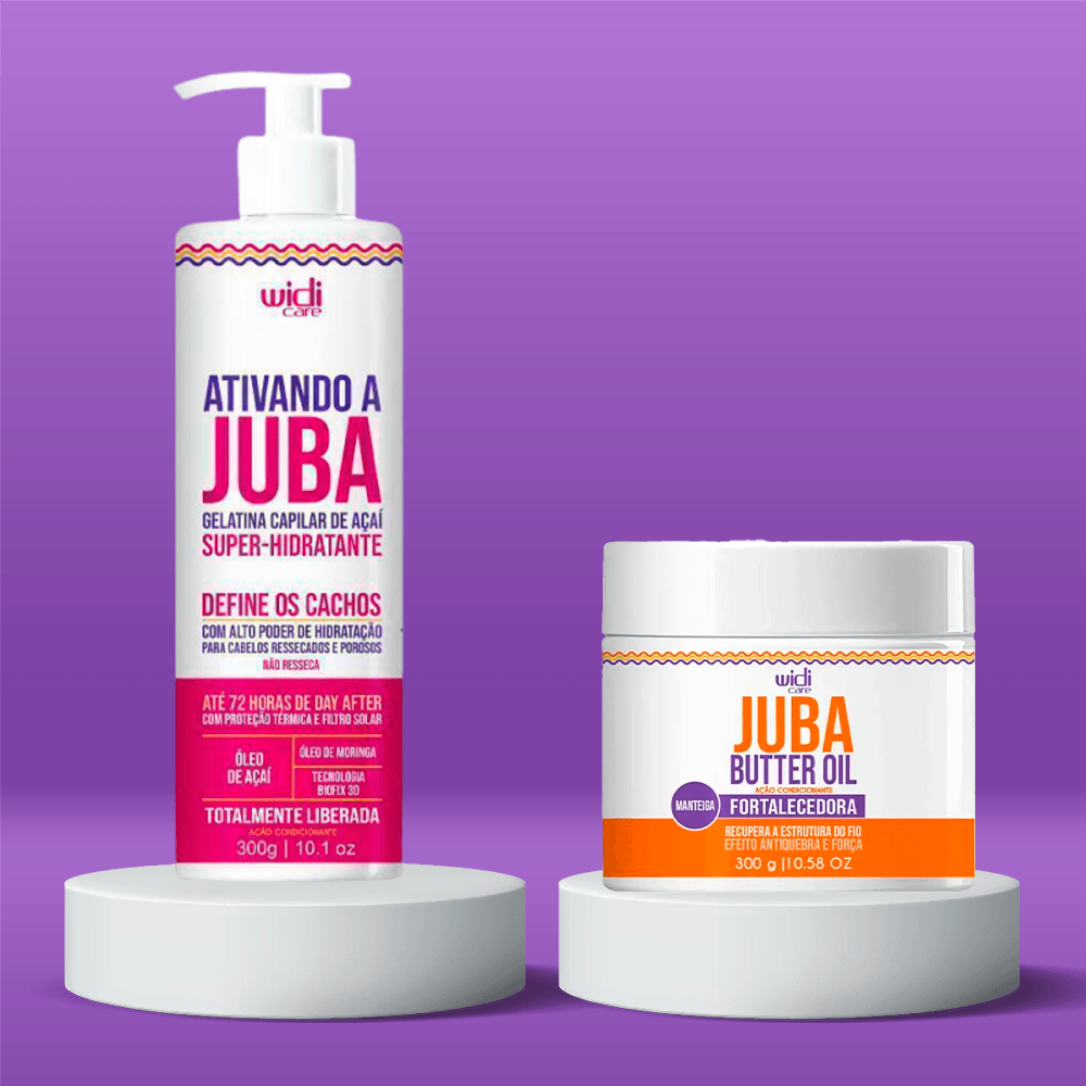 Widi Juba Hidratação e Fortalecimento Kit - Gelatina Super Hidratante Juba + Máscara Fortalecedora Juba ÚNICO 3