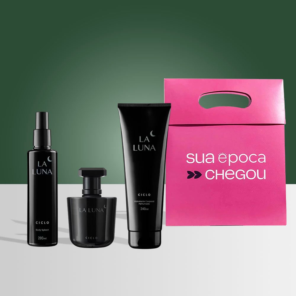 La Luna Ciclo Cosméticos Kit Presente de Natal – Perfume Feminino + Body Splash + Loção Hidratante + Sacola Presenteável ÚNICO 2
