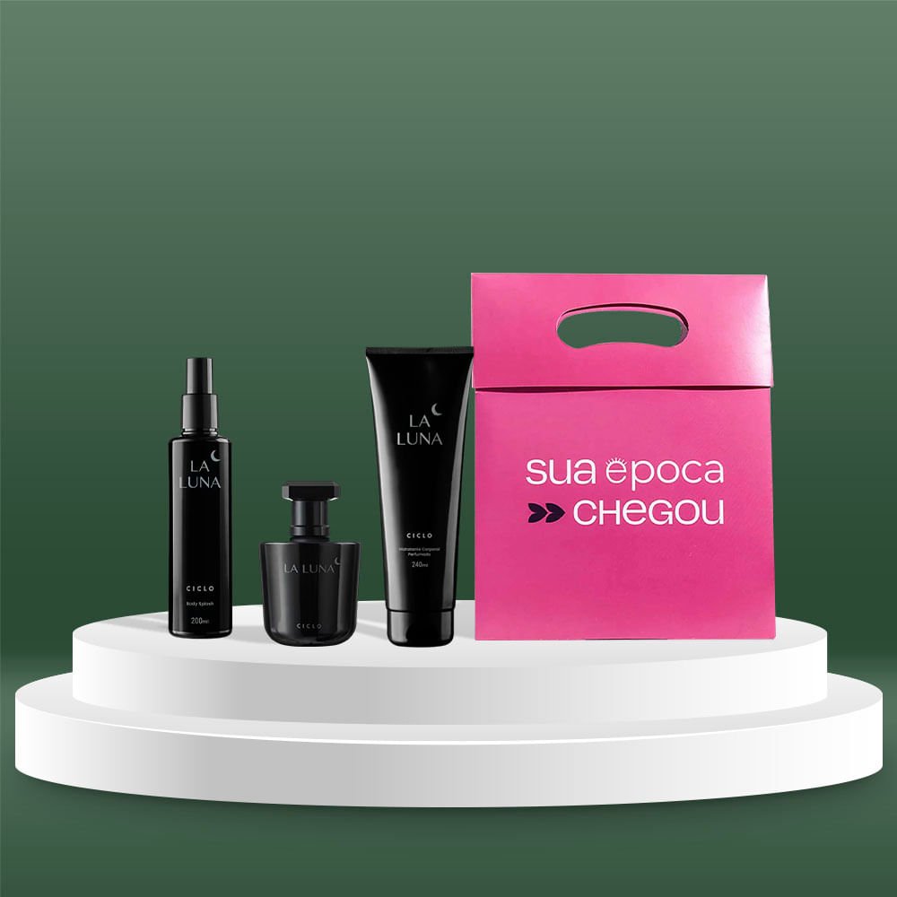La Luna Ciclo Cosméticos Kit Presente de Natal – Perfume Feminino + Body Splash + Loção Hidratante + Sacola Presenteável ÚNICO 3