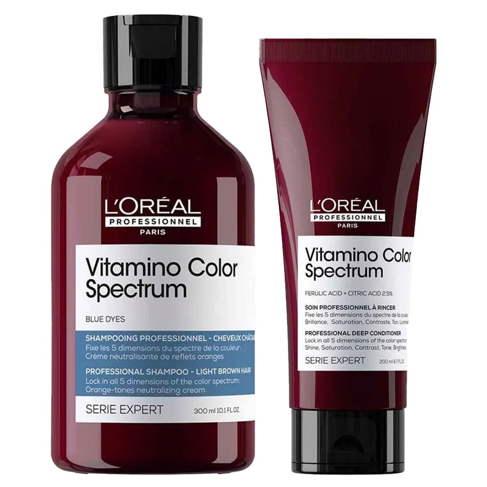 L'Oréal Professionnel Vitamino Color Spectrum Kit - Shampoo Matizador Tons Alaranjados + Condicionador