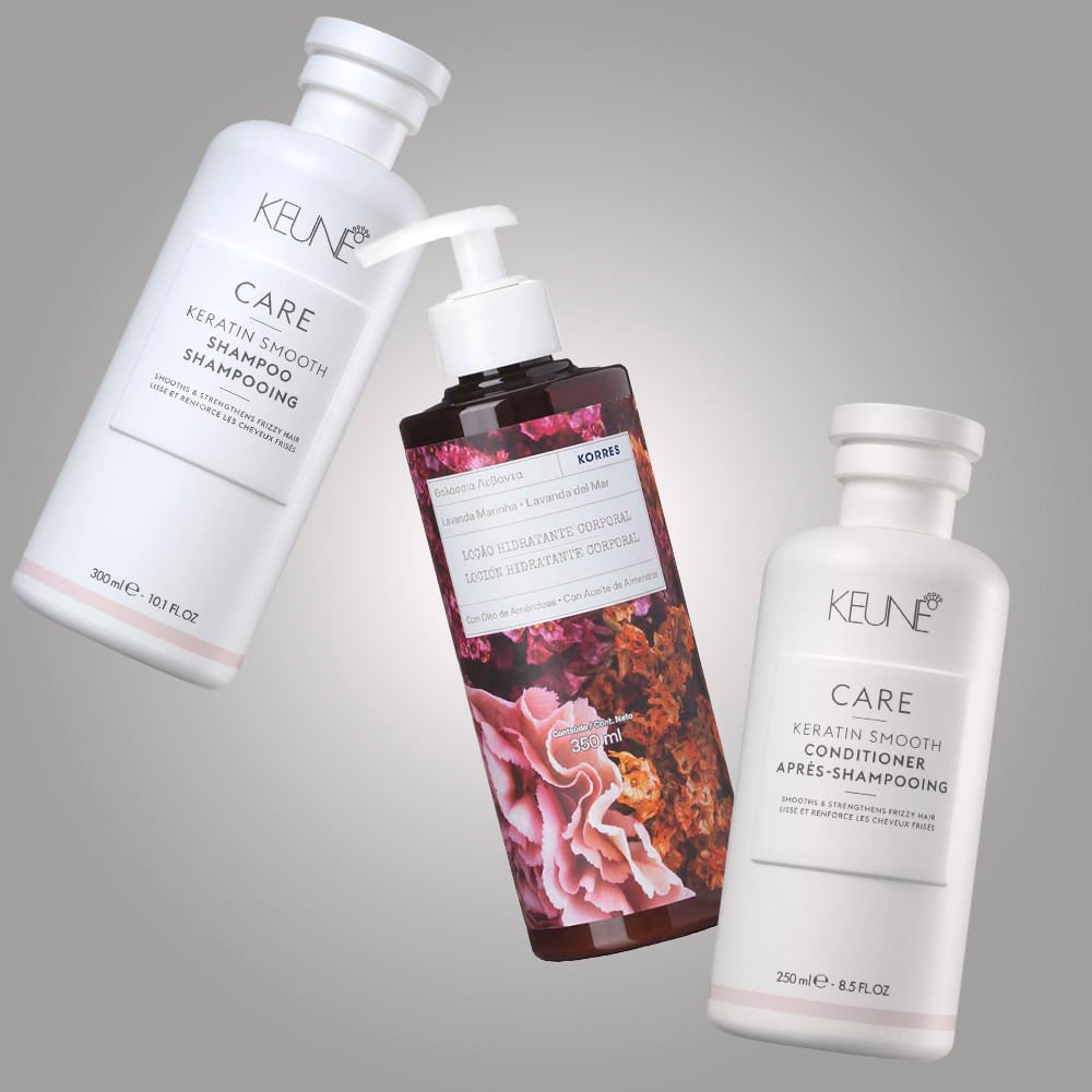Keune & Korres Kit – Shampoo + Condicionador + Hidratante Corporal Lavanda do Mar ÚNICO 2