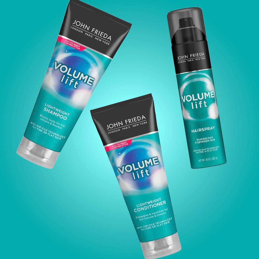 John Frieda Luxurious Volume Kit – Shampoo + Condicionador + Spray Fixador ÚNICO 2