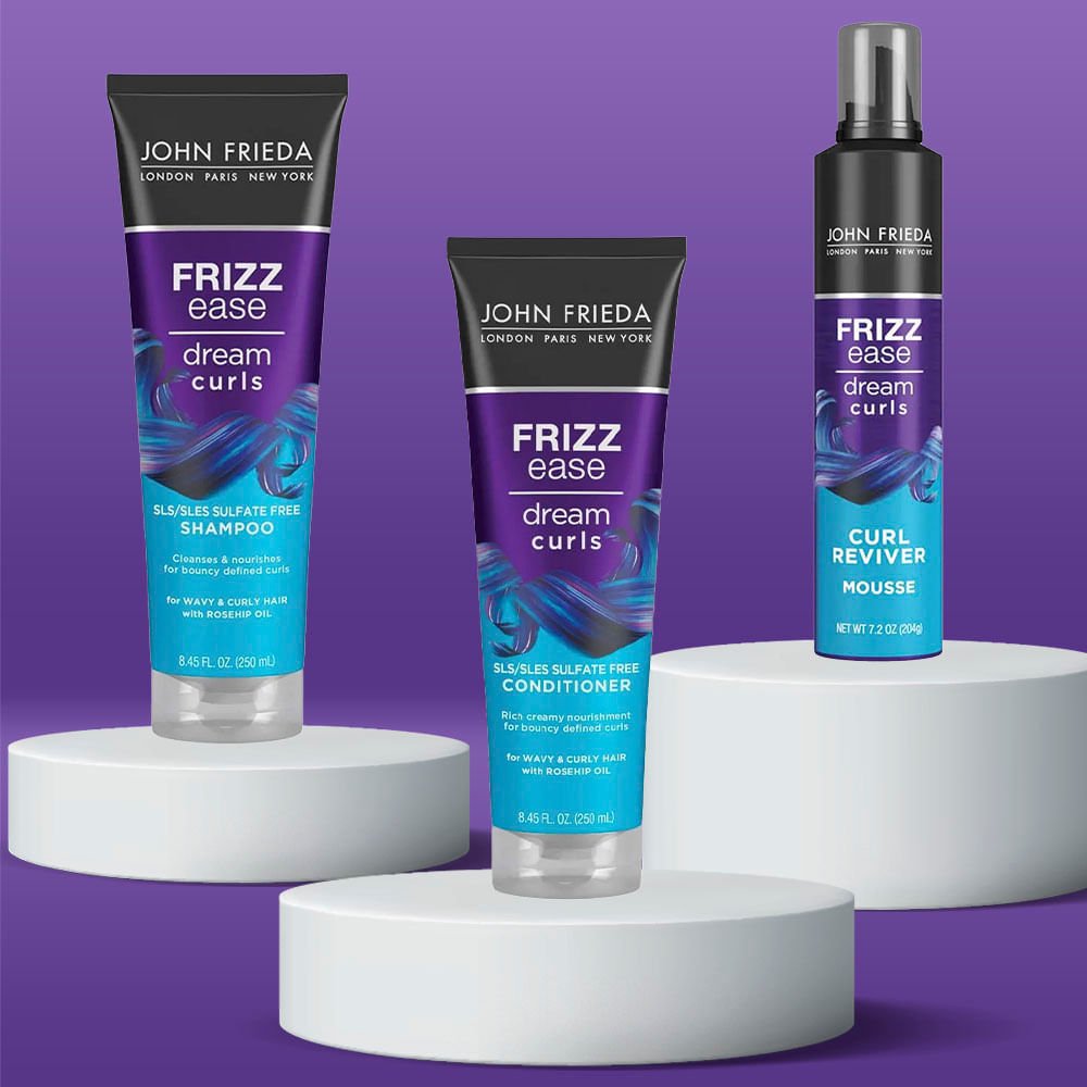 John Frieda Frizz Kit – Shampoo + Condicionador + Mousse ÚNICO 3