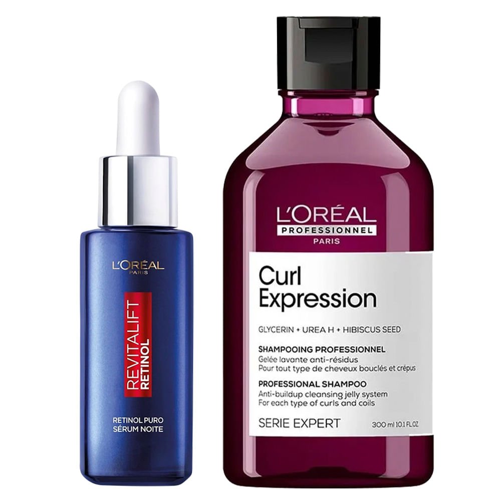 Kit L’Oréal Professionnel + L’Oréal Paris - Shampoo Antirresíduos + Sérum Facial Antirrugas