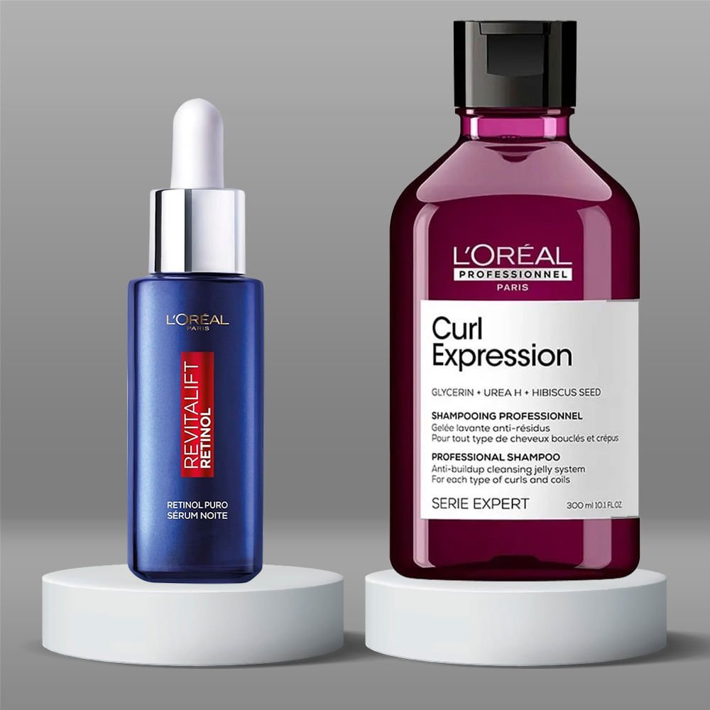 Kit L’Oréal Professionnel + L’Oréal Paris - Shampoo Antirresíduos + Sérum Facial Antirrugas ÚNICO 3