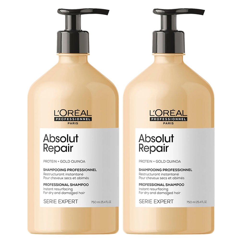 L'Oréal Professionnel Absolut Repair Gold Quinoa + Protein Kit – Shampoo com 2 Unidades
