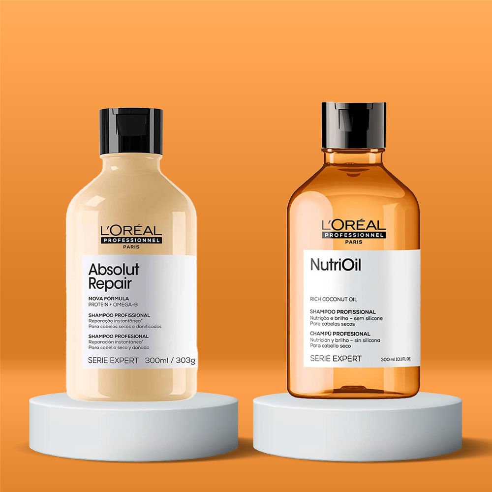 L'Oréal Professionnel Kit – Shampoo Absolut Repair + Shampoo NutriOil ÚNICO 3