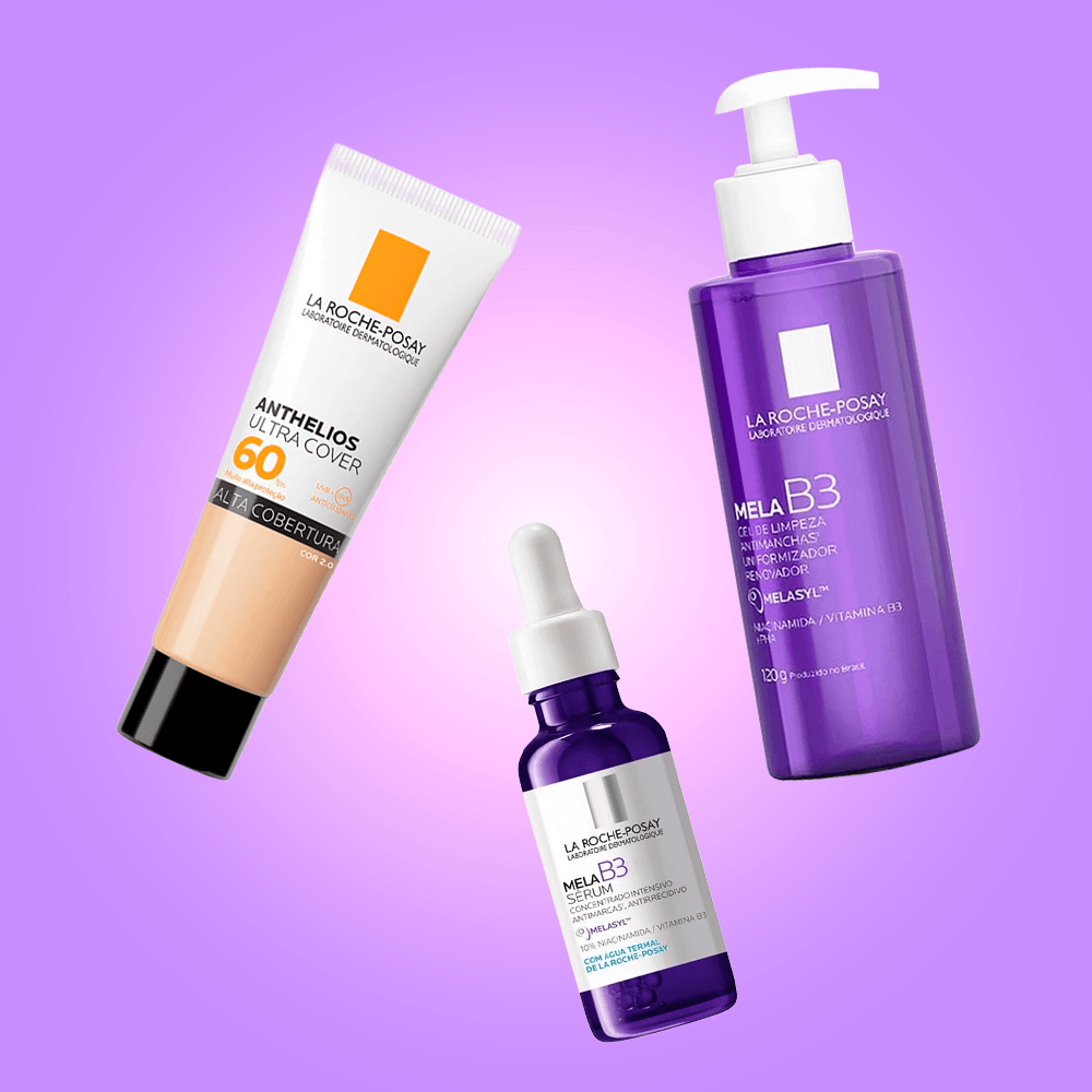 Kit La Roche-Posay MelaB3 - Gel de Limpeza + Sérum + Protetor Solar Facial FPS 60 ÚNICO 3