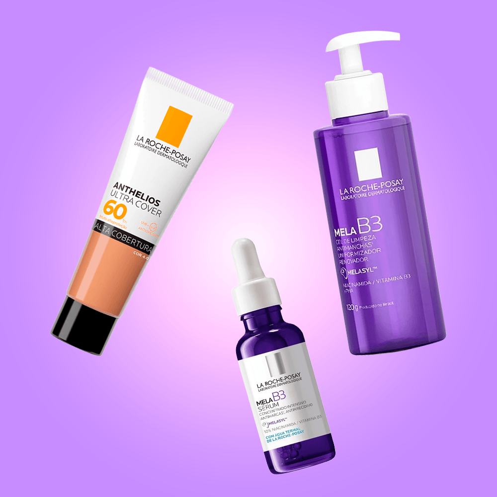 Kit La Roche-Posay MelaB3 - Gel de Limpeza + Sérum + Protetor Solar Facial FPS 60 ÚNICO 3
