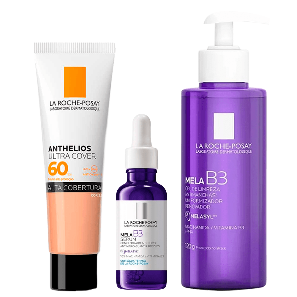 Kit La Roche-Posay MelaB3 - Gel de Limpeza + Sérum + Protetor Solar Facial FPS 60