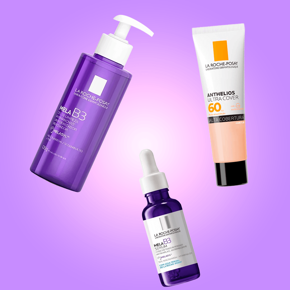 Kit La Roche-Posay MelaB3 - Gel de Limpeza + Sérum + Protetor Solar Facial FPS 60 ÚNICO 3