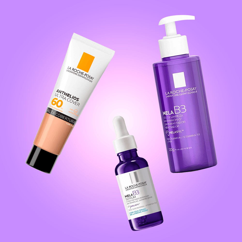 Kit La Roche-Posay MelaB3 - Gel de Limpeza + Sérum + Protetor Solar Facial FPS 60 ÚNICO 3