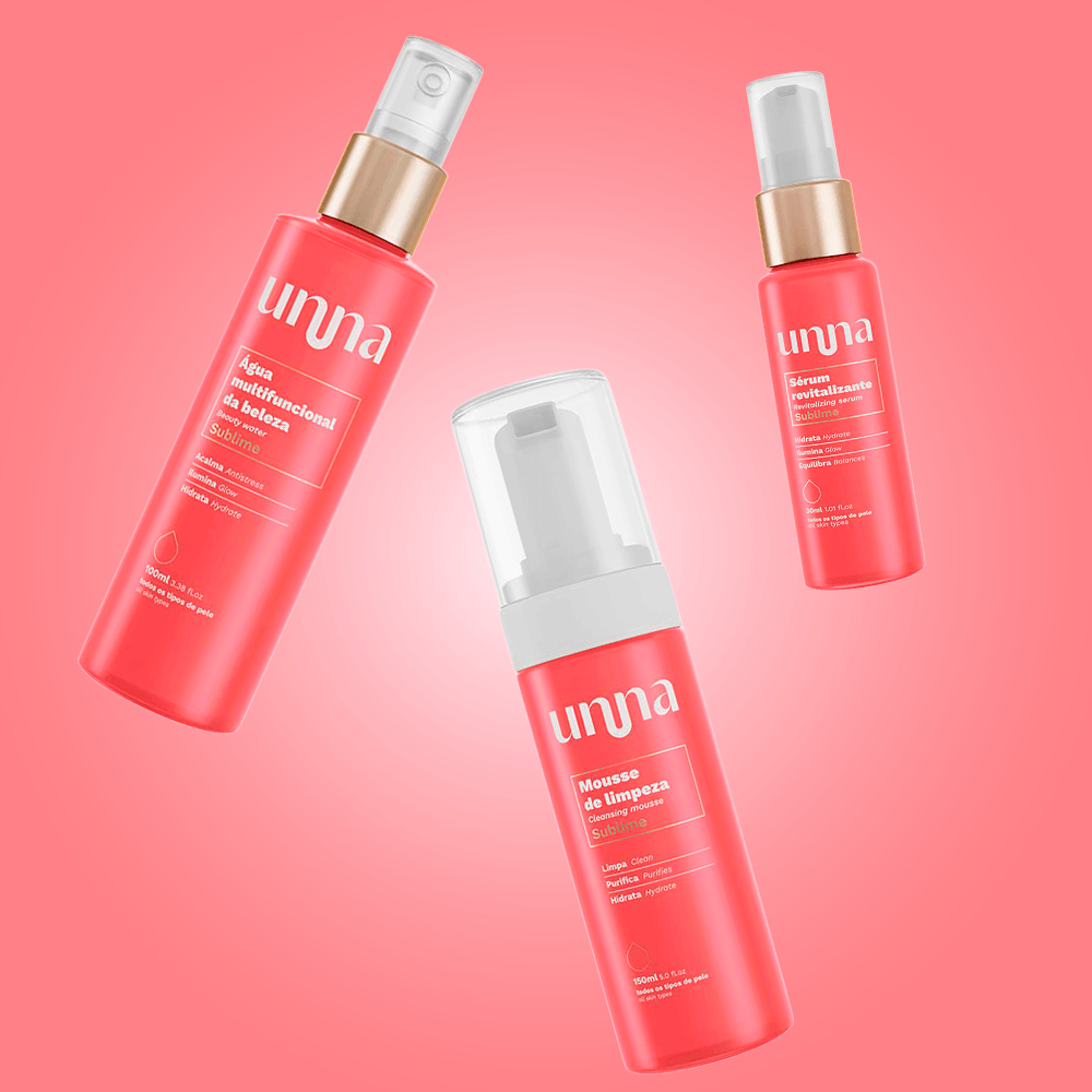 Kit Skincare Unna Beleza Sublime: Mousse + Água + Sérum Facial ÚNICO 3