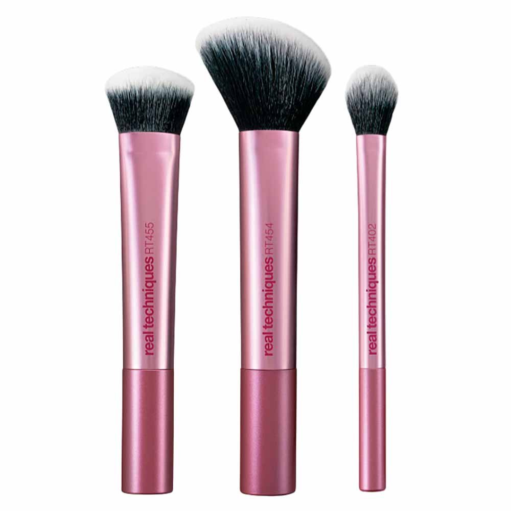 Real Techniques Peak Cheek Brush Kit com 3 Pincéis