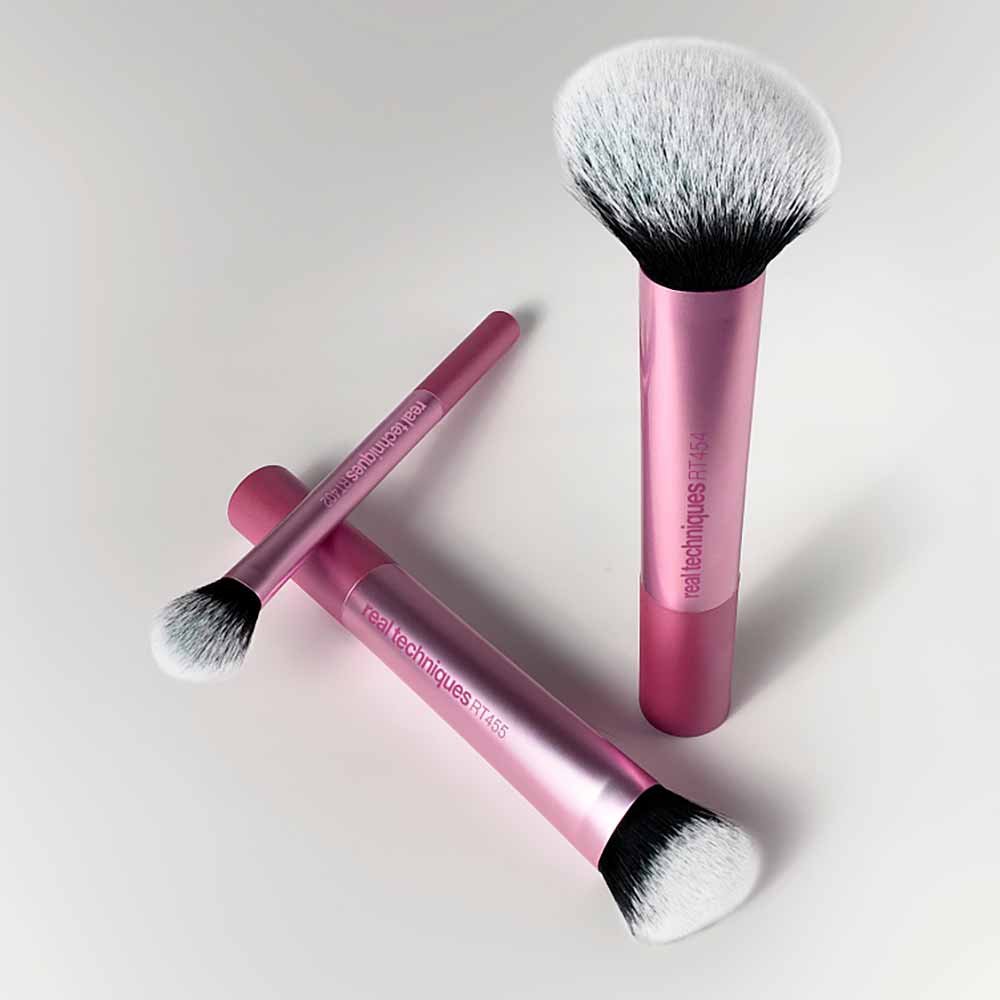 Real Techniques Peak Cheek Brush Kit com 3 Pincéis ÚNICO 2