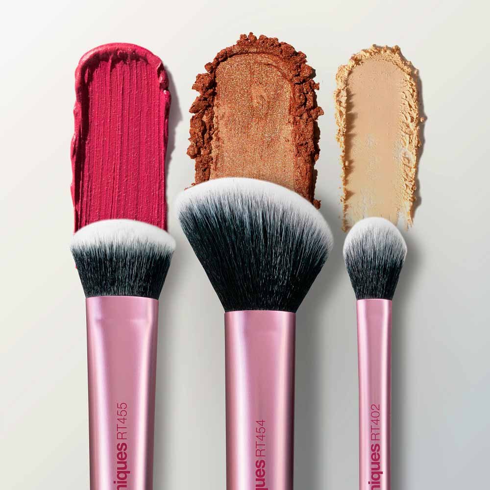 Real Techniques Peak Cheek Brush Kit com 3 Pincéis ÚNICO 3