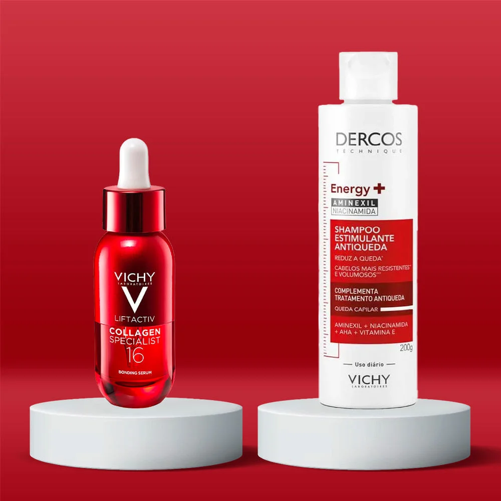 Kit Vichy Cuidados Integrais - Sérum Antirrugas Liftactiv + Shampoo Antiqueda Dercos Energy+ ÚNICO 2