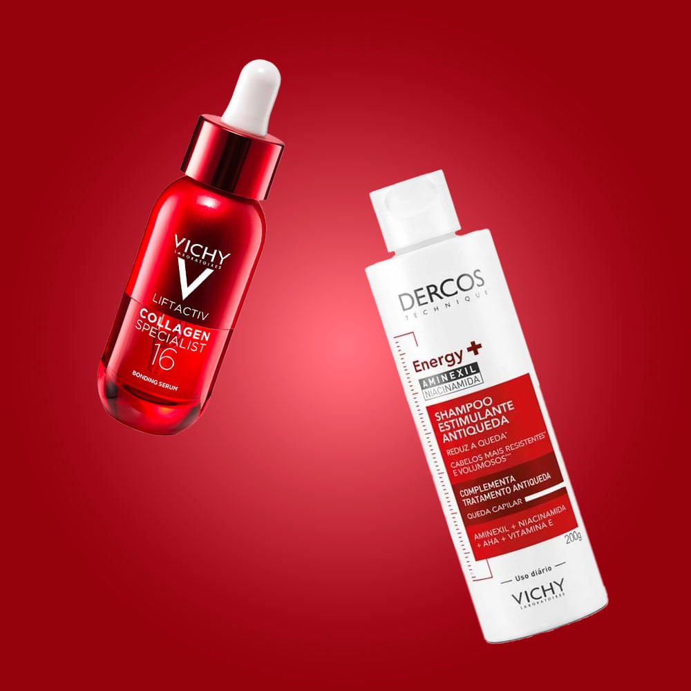 Kit Vichy Cuidados Integrais - Sérum Antirrugas Liftactiv + Shampoo Antiqueda Dercos Energy+ ÚNICO 3
