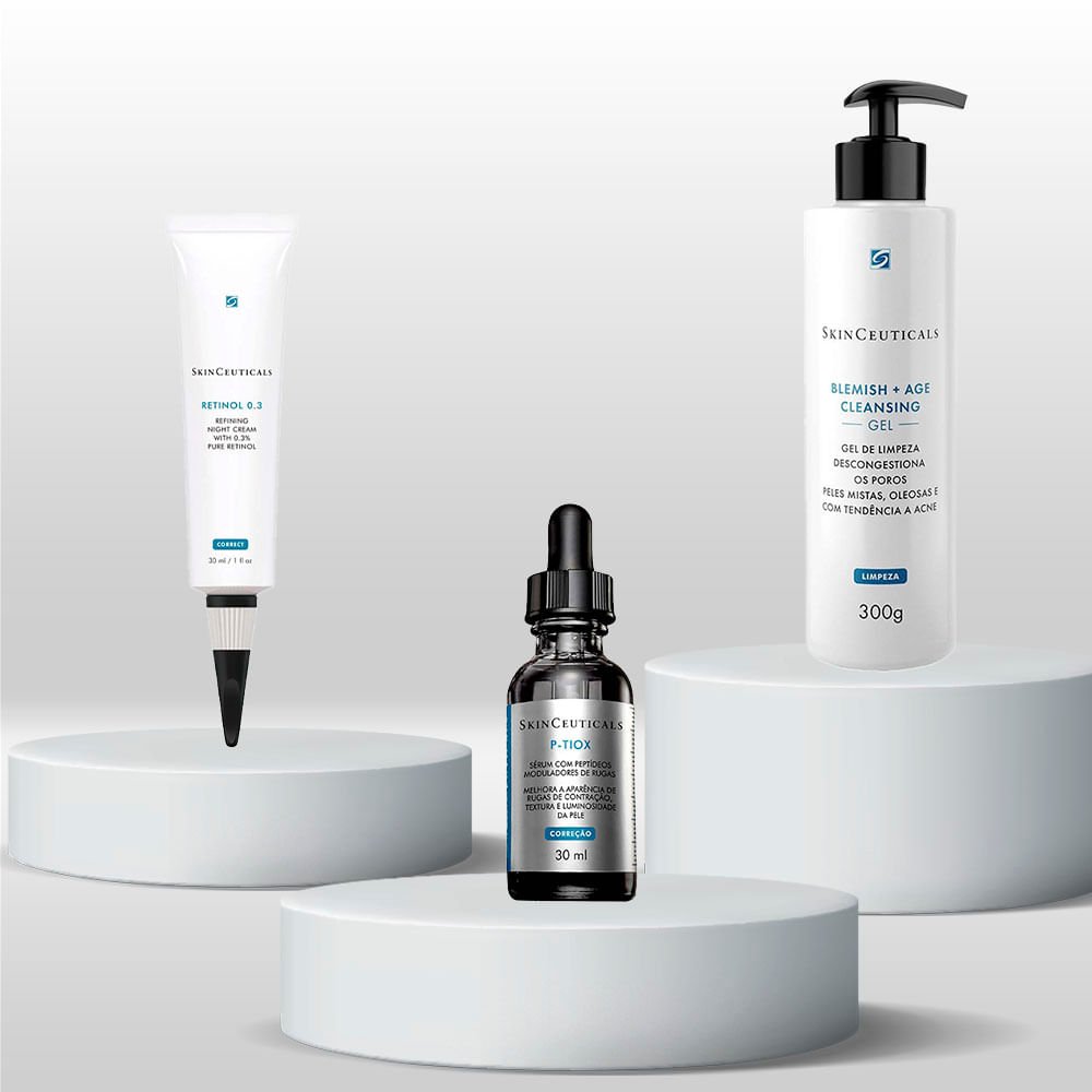 Kit SkinCeuticals Rejuvenescedor - Gel de Limpeza Facial + Sérum P-Tiox + Retinol 0,3 ÚNICO 2