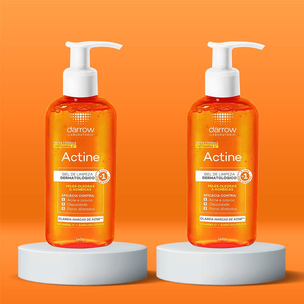 Kit Darrow Actine 2 Géis de Limpeza Facial Vitamina C - Antiacne e Iluminador ÚNICO 2