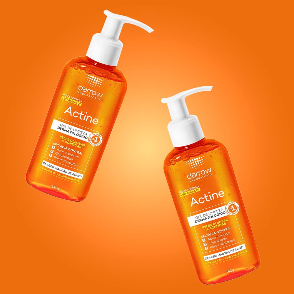 Kit Darrow Actine 2 Géis de Limpeza Facial Vitamina C - Antiacne e Iluminador ÚNICO 3