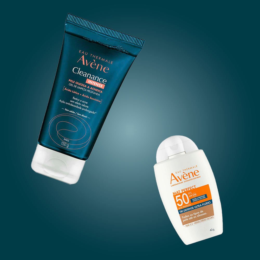Kit Avène Cleanance: Gel de Limpeza Intense + Protetor Solar Mat Perfect FPS 50 Médio Escuro ÚNICO 3