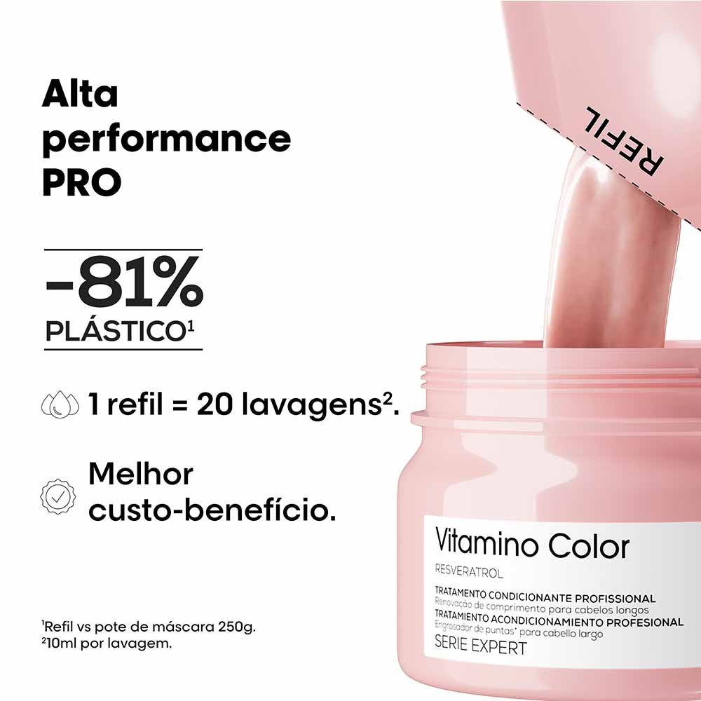 Refil Máscara de Tratamento L'oreal Professional Vitamino Color para Cabelos Coloridos 200g 5
