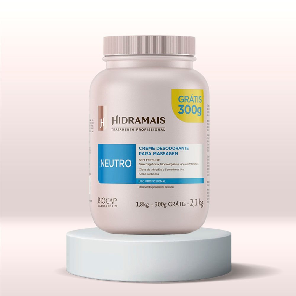 Creme de Massagem Neutro Hidramais Profissional 2,1kg 2