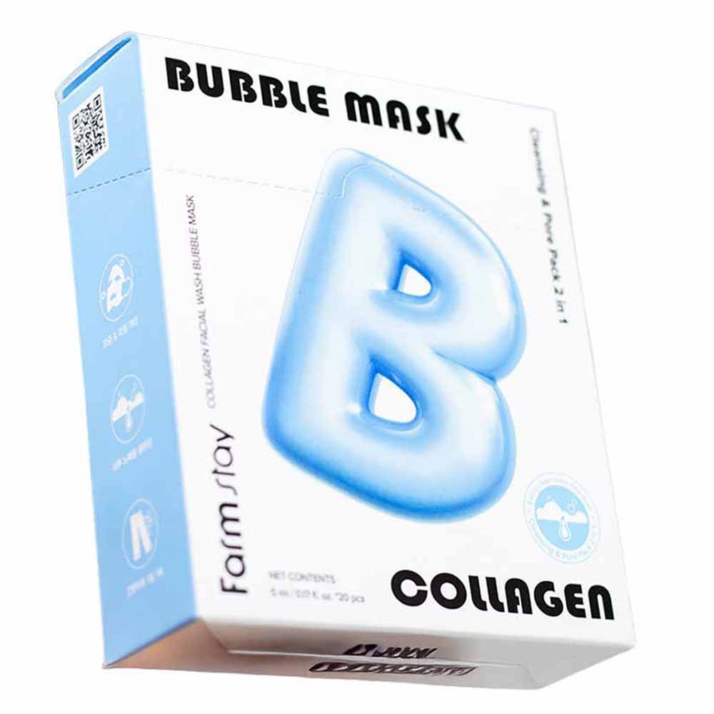 Máscara de Limpeza Facial Farmstay Collagen Facial Wash Bubble Mask