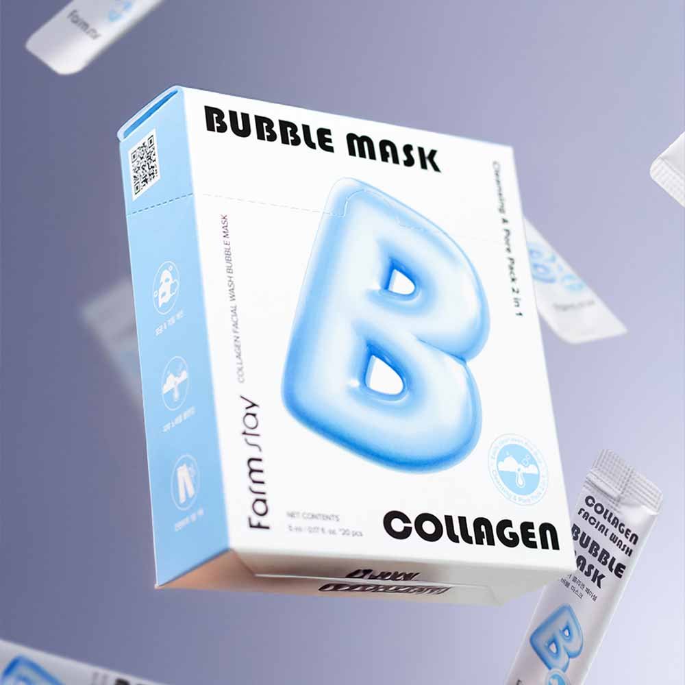 Máscara de Limpeza Facial Farmstay Collagen Facial Wash Bubble Mask ÚNICO 3