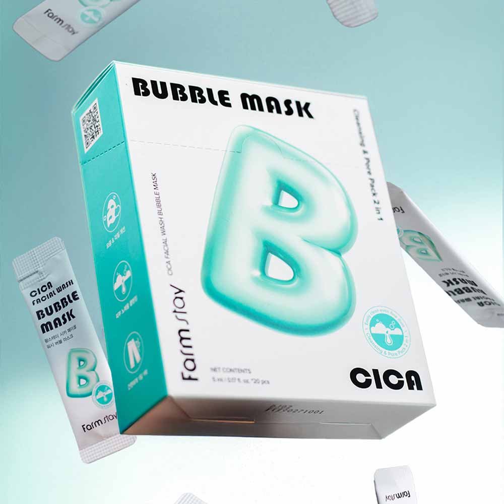 Máscara de Limpeza Facial Farmstay Cica Facial Wash Bubble Mask ÚNICO 2