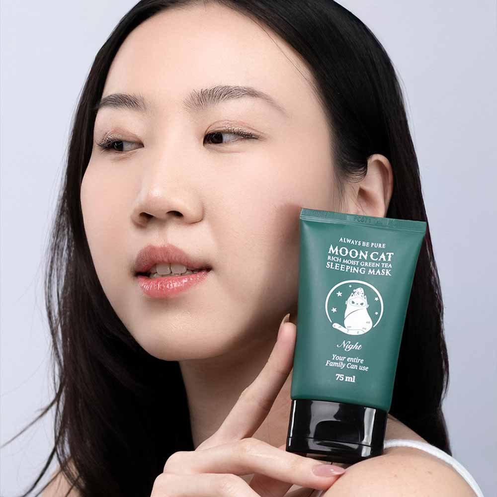 Máscara Facial Noturna Always Be Pure Moon Cat Rich Moist de Chá Verde 75ml 3