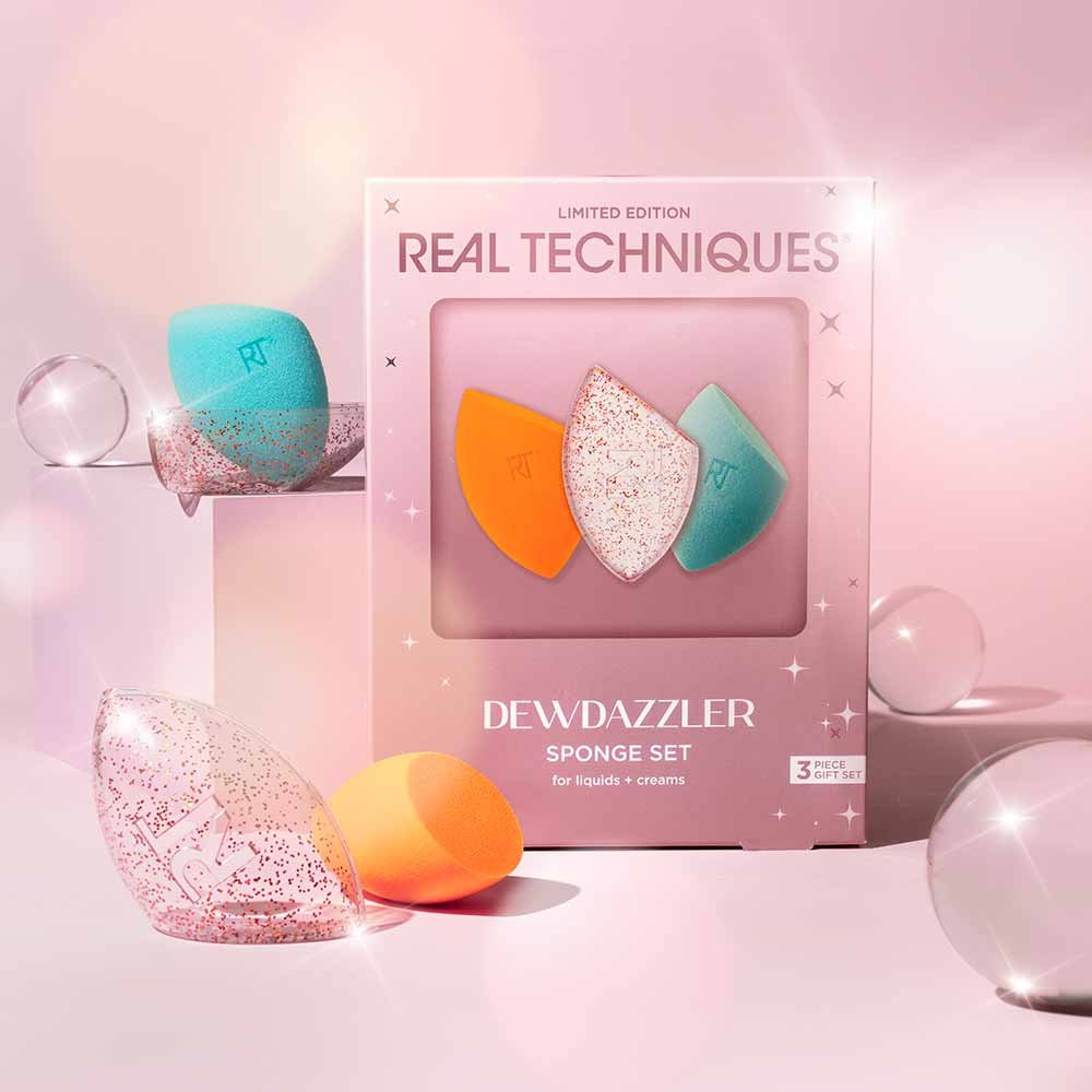 Kit de Esponjas Real Techniques Dew Dazzler Sponge Edição Limitada ÚNICO 3