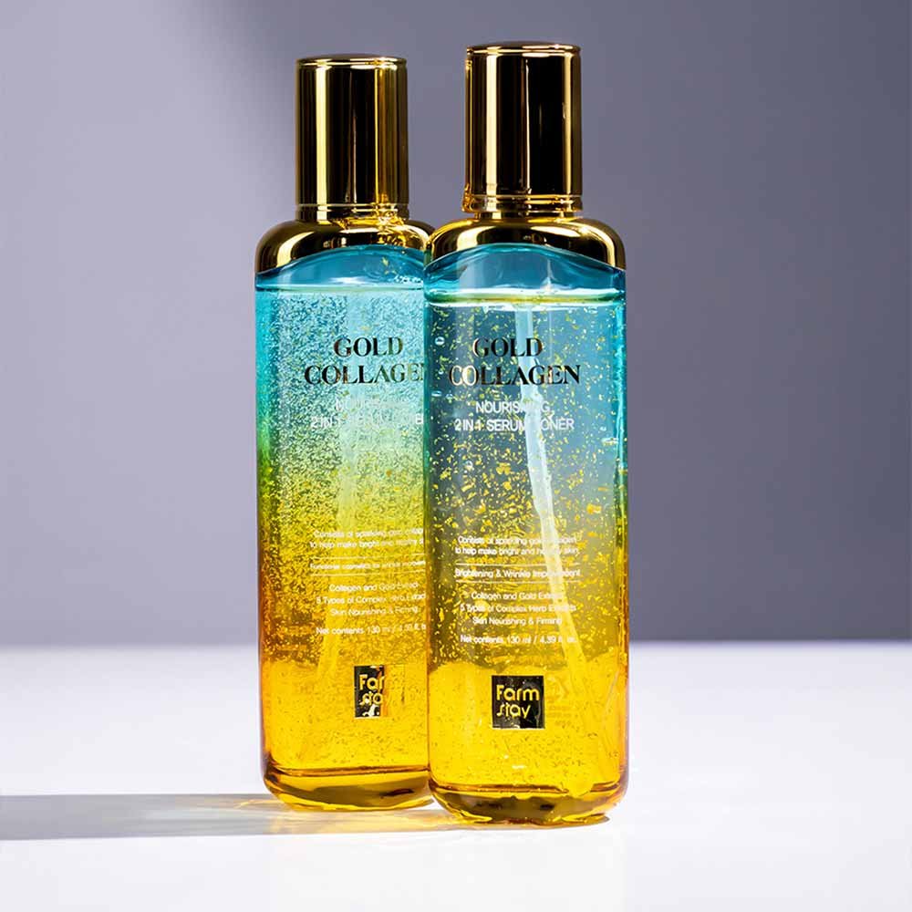 Sérum e Tônico 2 em 1 de Colágeno e Ouro Farmstay Nourishing 130ml 3
