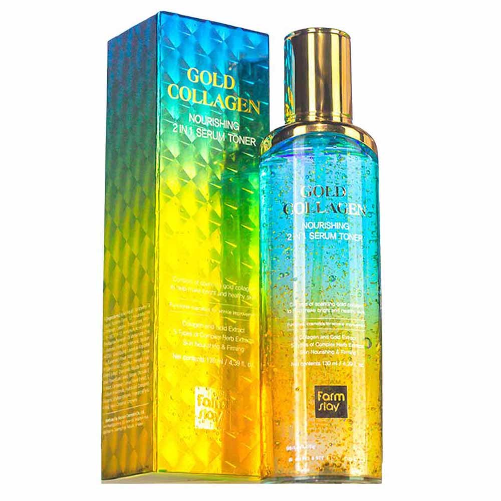 Sérum e Tônico 2 em 1 de Colágeno e Ouro Farmstay Nourishing 130ml 4