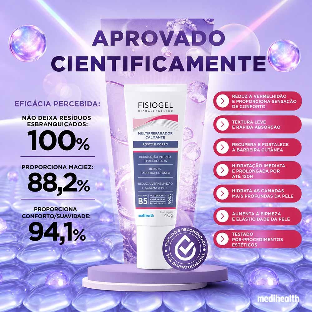 Creme Multirreparador Fisiogel Rosto e Corpo 40g 5