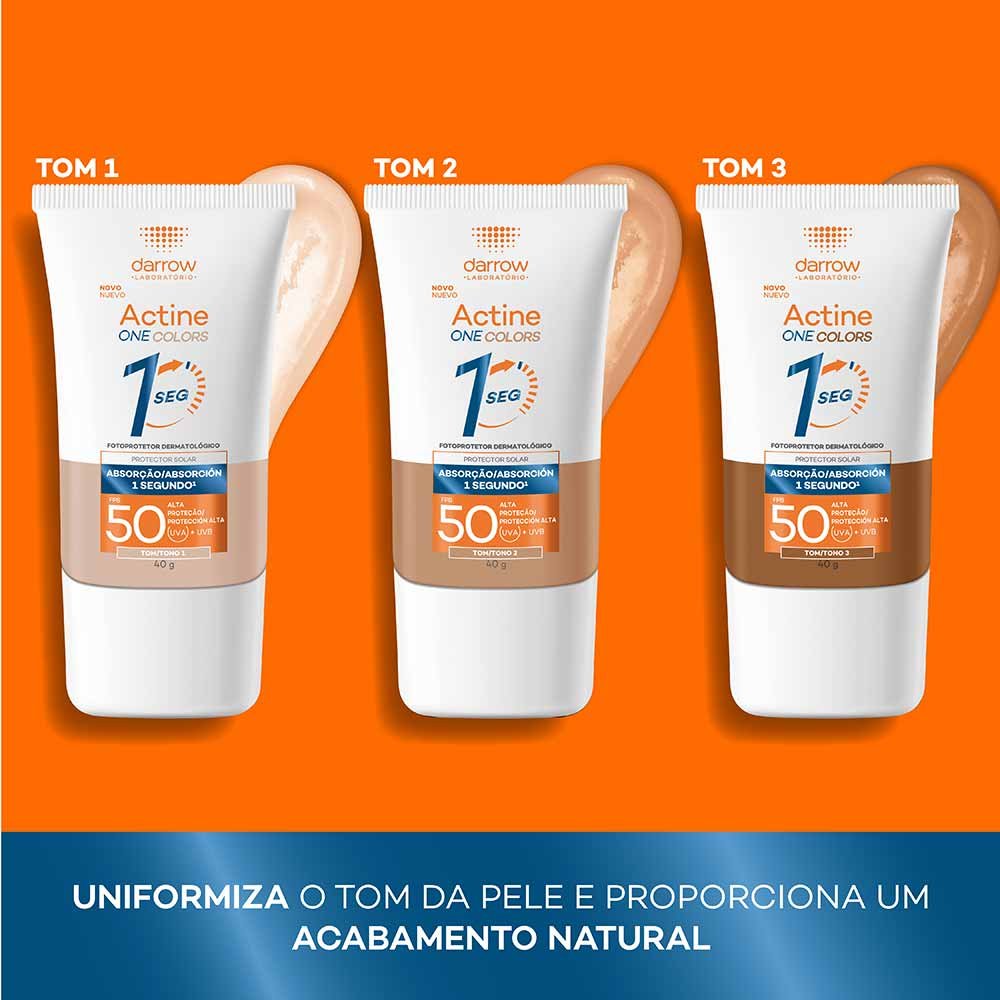 Protetor Solar Facial Darrow Actine One Colors FPS50 40g Tom 3 5