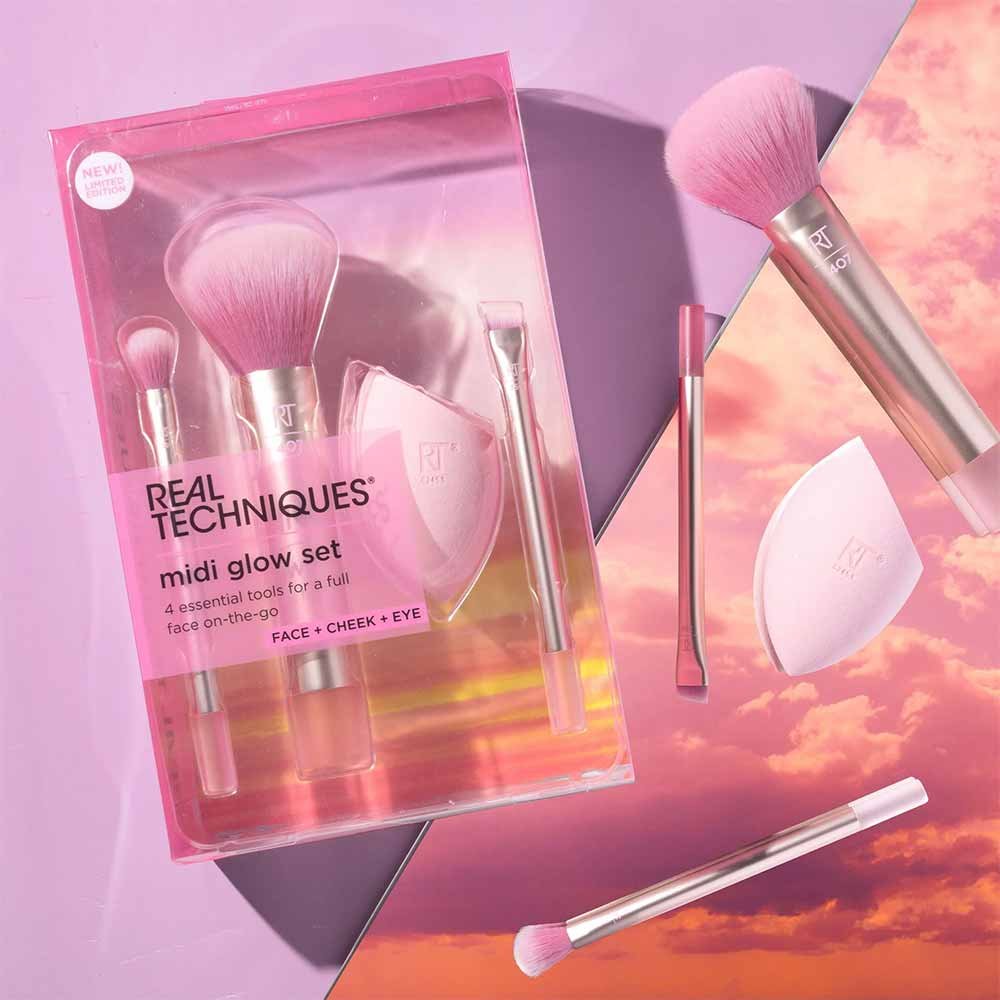 Kit de Pincéis Real Techniques Sunrise To Sunset Midi Glow ÚNICO 3